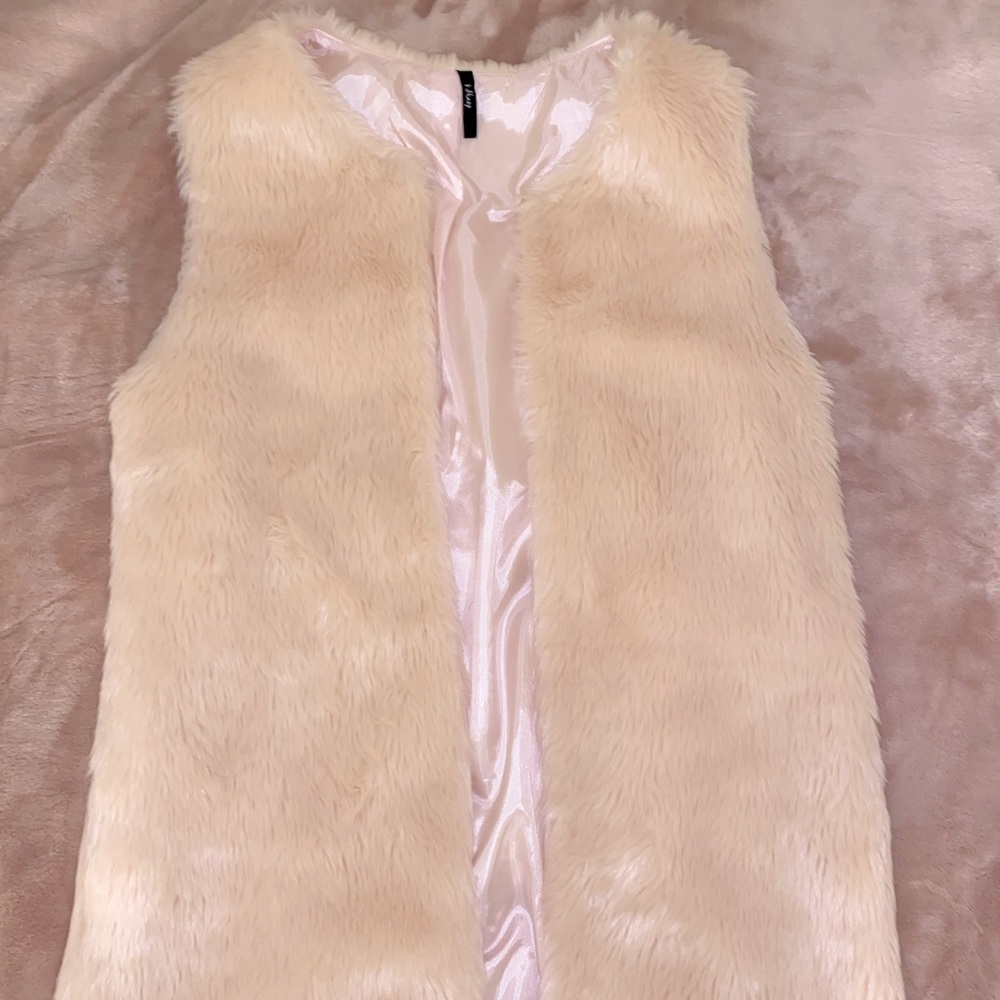 Pink faux fur vest